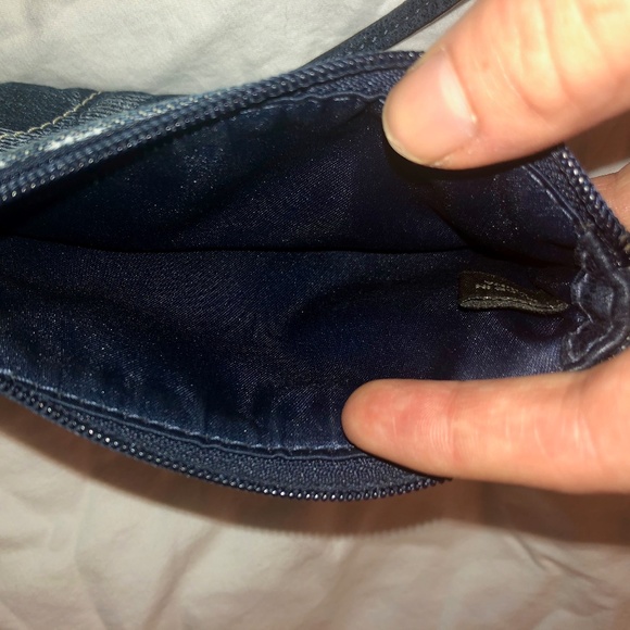 Coach Poppy Blue Signature Denim/Leather Wristlet - Picture 3 of 3